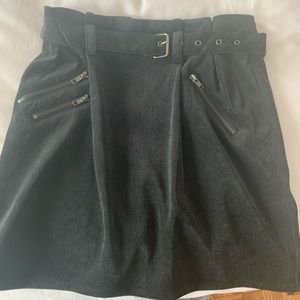 Lush corduroy belted skirt